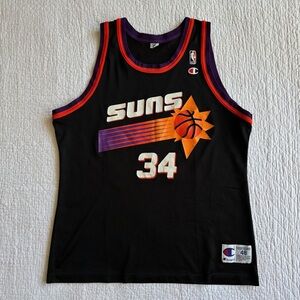 Vintage 90s Champion Charles Barkley Phoenix Suns Black Jersey #34 Size 48